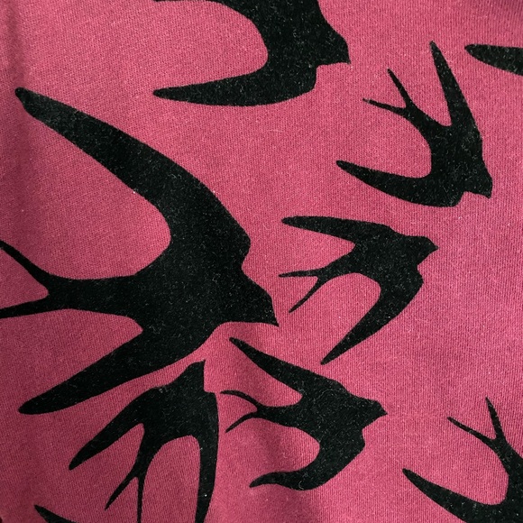 Alexander McQueen Maroon Sparrow Print Dress - Picture 6 of 6